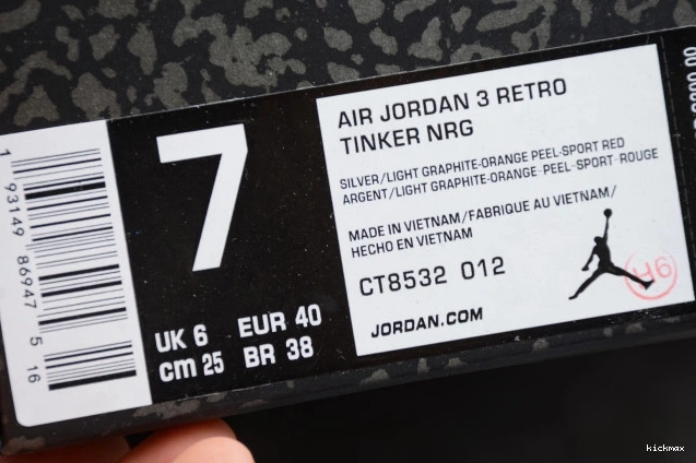 Rep MAX 3 CT8532-012 Air (2021) Retro Grey Jordan Cool 0705